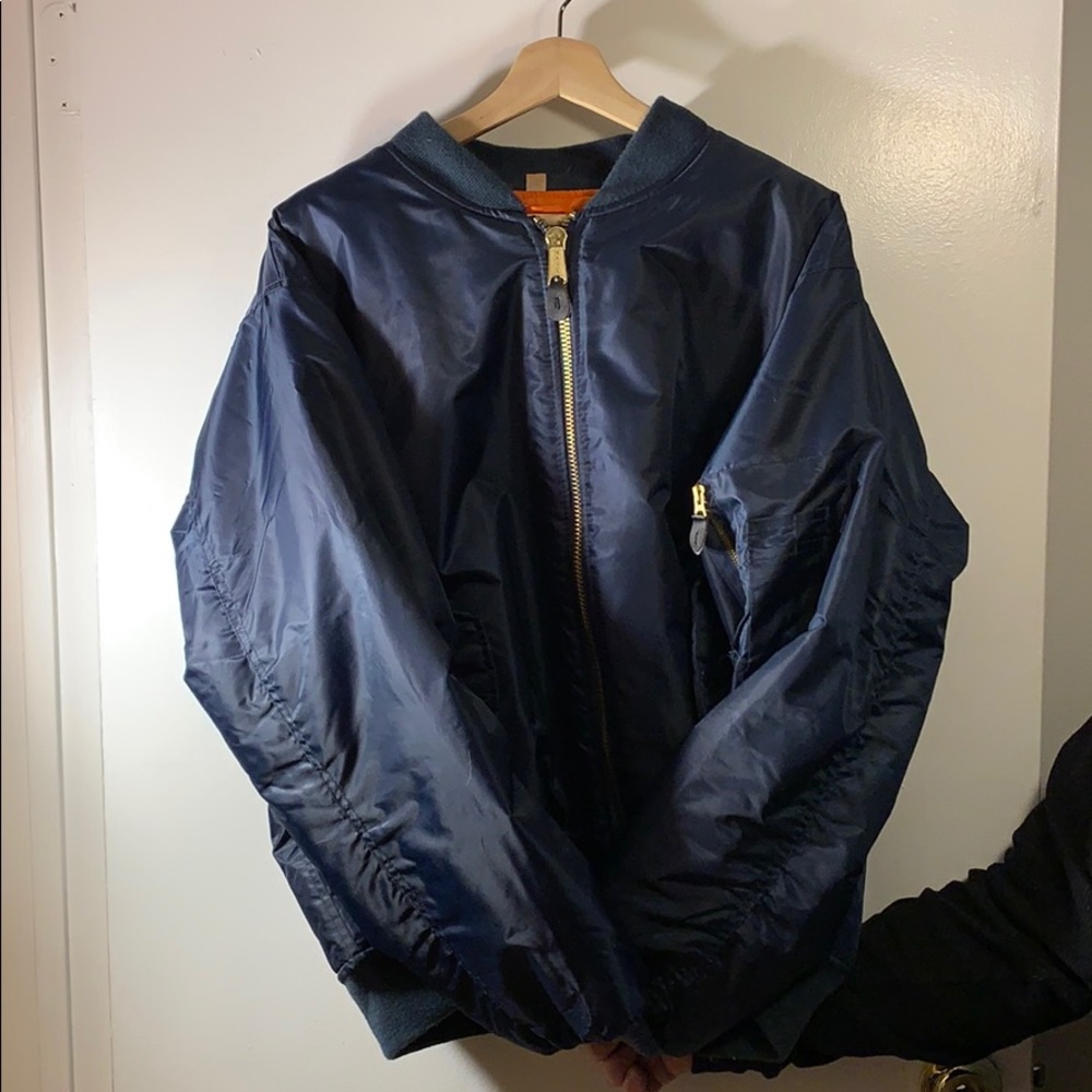 Navy Blue Bomber Jacket. NEVER WORN